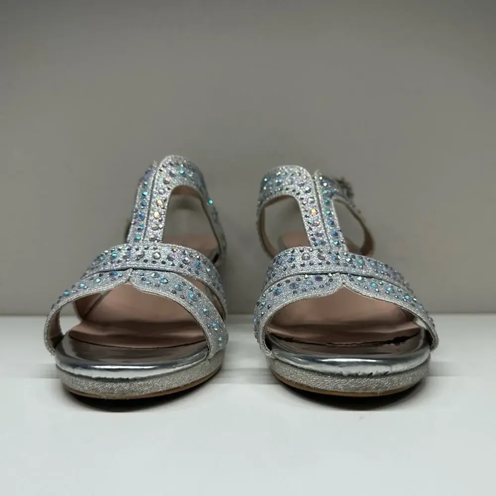 GUC | Link | Metallic Strappy Dress Heels | Silver | Girls Size 3